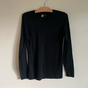 MEC Merino Wool Blend Base Layer Long Sleeve Shirt Top Tshirt Black Size Small